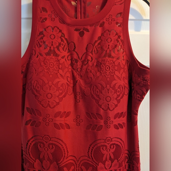 Elegant Red Lace Dress - Picture 3 of 4
